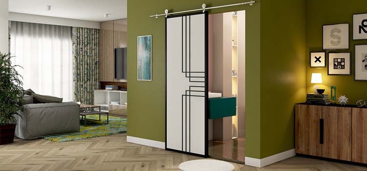 sliding bathroom door installation in Pinewood